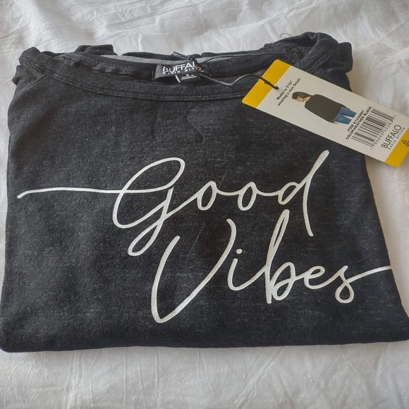 NWT Buffalo David Bitton Ladies Printed Cozy Top, Good Vibes - Picture 5 of 8
